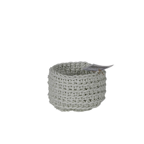 SOTTILE CP2 - Basket in Neoprene yarn, hand knitted  - diam. cm. 14 x h cm. 10 -