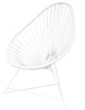 Acapulco Chair Ergonomic Shape, white frame and coloured Pvc rope.