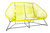 Sofa Acapaulco Seduta ergonomica, struttura nera e corda in PVC colorata.