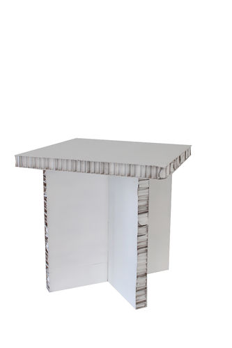 White cardboard little table.
