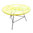 Zipolite Round Table made of black steel, coloured PVC rope and glass table.