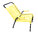 Brazza Poltrona Ergonomica, telaio nero e seduta in corda PVC colorata.