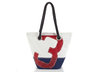 Shopping bag made of recycled sailcloth.