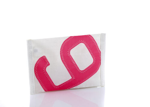 Clutch bag made of recycled sailcloth.