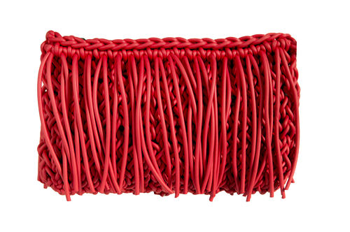 FRANGES - Clutch in Neoprene yarn. Hand knitted.