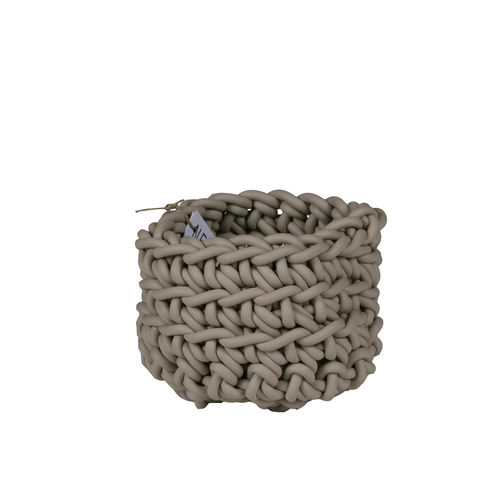 CIL D4 - Basket in Neoprene, hand knitted  - diam. cm.16 x h cm. 17 -