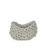 BAR C7 - Basket in Neoprene yarn, hand knitted  - oval cm. 18 x 24 h 10 cm. -