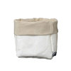 Little sack in cellulose fiber and fabric. White / Sand