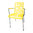 Mazunte Sedia Ergonomica con braccioli, telaio nero e seduta in corda PVC colorata.