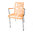 Armrest Mazunte Chair Ergonomic Shape, black frame and coloured Pvc rope.