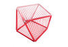 Tico Tavolo Quadrato con struttura in acciaio bianco, corda PVC colorata e vetro.