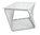 Tico Tavolo Quadrato con struttura in acciaio bianco, corda PVC colorata e vetro.
