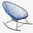 Rocking Chair Celestun ergonomic shape, black frame and coloured Pvc rope.