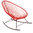 Rocking Chair Celestun ergonomic shape, black frame and coloured Pvc rope.