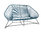Sofa Acapaulco Seduta ergonomica, struttura nera e corda in PVC colorata.