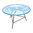Mini Zipolite Round Table made of black steel, coloured PVC rope and glass table.