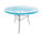 Gran Merida Round Table made of black steel, coloured PVC rope and glass table.