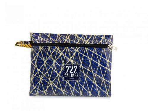 Clutch bag made of recycled sailcloth.