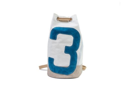 Small size sailor bag made of recycled sailcloth and LINEN base.