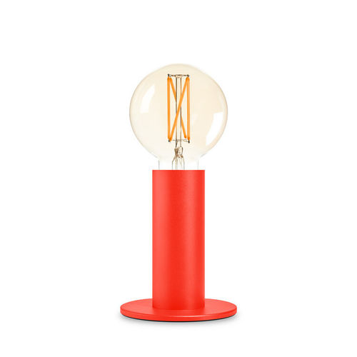 Table Led Lamp - Poppy Red with trasparent bulb -