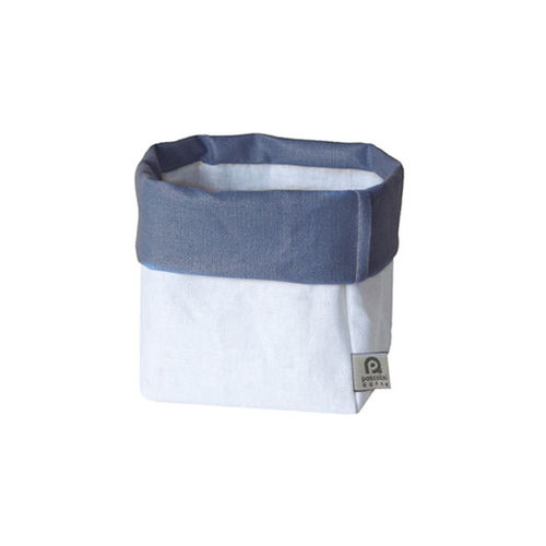 Waxed linen  SACK waterproof & stain.  White / L.Blue