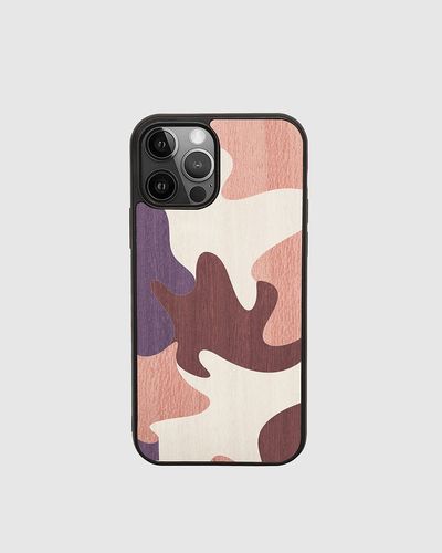 Wood Cover with inlayed decorations - CAMOUFLAGE PINK -
