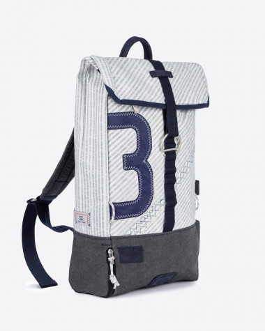 Backpack made of recycled sailcloth.