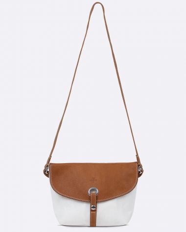 Shoulder bag made of recycled sailcloth and LEATHER.