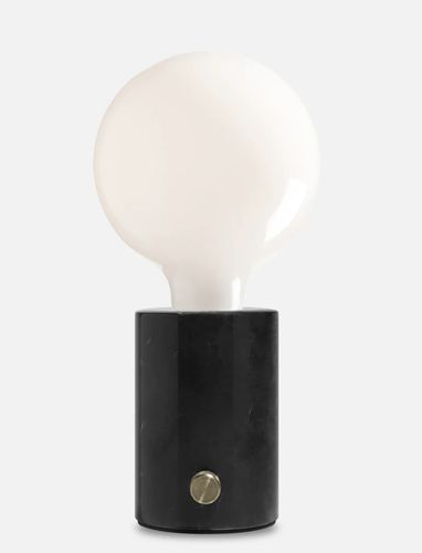 Lampada da tavolo in MARMO a LED - Nero con lampadina OPACA -